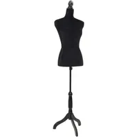 VidaXL Damenbüste Schneiderpuppe Büste Torso Angezogen Mannequin Schwarz