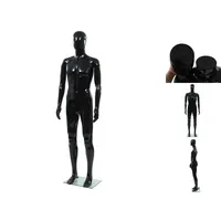 VidaXL Männliche Schaufensterpuppe mit Glassockel Schwarz 185 cm