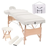 VidaXL Massageliege 3-Zonen mit Hocker Klappbar 10 cm Sitz