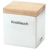 Continenta Vorratsdose mit Holzdeckel Knoblauch weiß (3921)