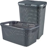 Curver Style Wäschebox (60L) + Wäschekorb und (45L) anthrazit,