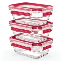 Emsa Clip & Close rechteckig transparent 0,45 l 3-teiliges