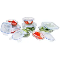 Testrut axentia Glas-Vorratsdosen Frischhaltedosen-Set, transparent, blau, 7-teilig