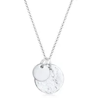 Elli Halskette Plättchen Münzen Organic Look 925 Silber