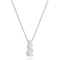 Swarovski Stilla Attract Trilogy Anhänger, Rund, Weiss, Rhodiniert