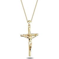Elli Kreuz Jesus Konfirmation Kommunion 925 Silber goldfarben Damen