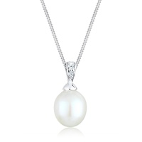 Diamore Halskette Süßwasserzuchtperle Diamant (0.04 ct.) 925 Silber