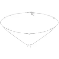 Elli Halskette Choker Layer Halbmond Sterne 925 Sterling Silber