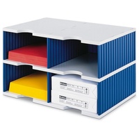 Styro Sortierstation Styrodoc Jumbo Grundeinheit grau/blau mit 4 Fächer