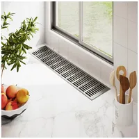 MS Beschläge Lüftungsgitter Alu Edelstahloptik Hochwertig 130 x 1000