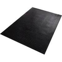 VelvetTrading Gummi-Bodenbelag mit Tränenblech-Struktur 100 x 350 cm schwarz