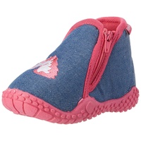 Playshoes Mädchen Hausschuh Einhorn, Jeansblau, 22/23 EU