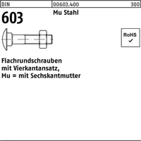 Industrial Quality Supplies DIN 603 Flachrundschraube M10x120 Stahl 4.6