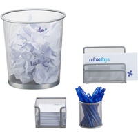 Relaxdays Schreibtisch Organizer Set, 4-teilig
