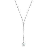 Elli Herz Y-Kette Kristalle 925 Silber 40 Damen
