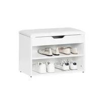 SoBuy Schuhbank 60 x 44 x 30 cm weiß