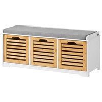 SoBuy Schuhbank Natur, Holzwerkstoff, 105x43x35 cm