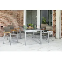 Merxx Silano Set 5-tlg. 4 Stapelsessel Gartentisch Ausziehbar 140
