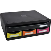 Exacompta Schubladenbox Toolbox schwarz, gelb, orange, pink 319798D, DIN