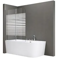 SoGood doporro Duschwand für Badewanne Badewannenaufsatz Duschabtrennung 6mm ESG-Sicherheitsglas