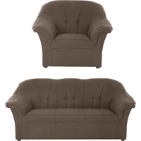 DOMO collection Polstergarnitur "Pegnitz (Set), Sessel und 3-Sitzer braun,