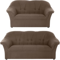 DOMO collection Polstergarnitur "Pegnitz", (Set), 3-Sitzer & 2-Sitzer-Set braun,