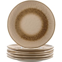 LEONARDO HOME 018534 MATERA 6er Set Teller, Keramik, beige