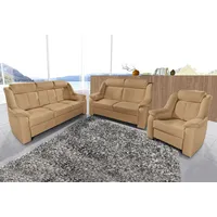 Sit&more Polstergarnitur SIT & MORE "Basel", braun (cappuccino), Kunstleder