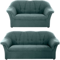 DOMO collection Polstergarnitur "Pegnitz", (Set), 3-Sitzer & 2-Sitzer-Set blau