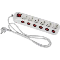 Heitronic Steckdosenleiste 1,5 m Weiß 6 St.