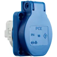PCE 105-0b Schutzkontakt-Anbausteckdose 50x50 blau IP54 250 V