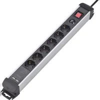 Renkforce Steckdosenleiste 1,50 m Schwarz/Silber 6 St.