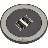 EVOline One mit USB-Charger in schwarz / edelstahl