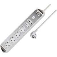 Brennenstuhl 1153590620 Tischsteckdose Silber, Weiß