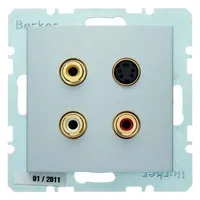 Berker Steckdose 3 x Cinch/S-Video Grau 1 St.