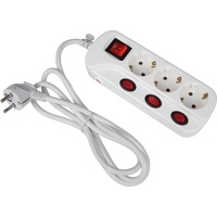 Heitronic 45190 Steckdosenleiste mit Schalter 3fach Weiß Schutzkontakt 1