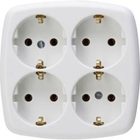 Kopp 4-fach Steckdose ohne Kabel Athenis weiß