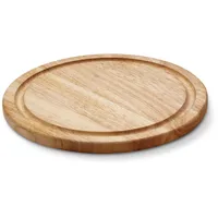 Continenta Fleischteller mit Saftrille aus Gummibaumholz, Steakteller, Steakbrett, Fleischbrett,