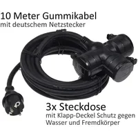 ChiliTec Gartensteckdose für Außen, 3-fach IP44
