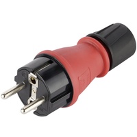 Maxtrack NV 48 L Schutzkontaktstecker Kunststoff Schwarz/Rot IP54