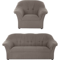 DOMO collection Polstergarnitur "Pegnitz (Set), Sessel und 3-Sitzer grau