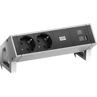 Bachmann Steckdosenleiste 0,2 m Silber 2 St.