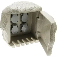Heitronic 36314 Gartensteckdose Granit-Grau (matt) Steinoptik