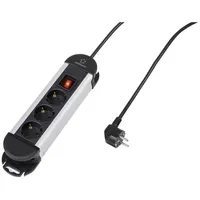 Renkforce 315A-CMB Steckdosenleiste mit Schalter 3fach Schwarz, Silber Schutzkontakt