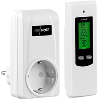 Revolt Steckdosen-Thermostat mit mobiler Steuereinheit für Heiz- & Klimagerät