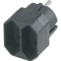 REV Ritter REV Übergangsstecker 2-fach schwarz Eurosteckdosen