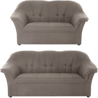 DOMO. collection Polstergarnitur "Pegnitz", (Set), 3-Sitzer & 2-Sitzer-Set grau