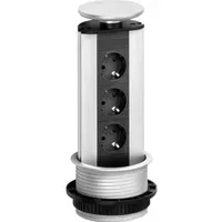 EVOline Steckdosenleiste 3fach 3 m Schwarz/Silber 1 St.