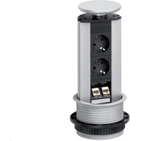 EVOline 93100314 Steckdosenturm 2fach Schwarz, Silber Schutzkontakt 1 St.