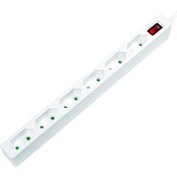 Logilink Steckdosenleiste mit Schalter 6-fach Euro schmal, 1.5m, Weiß